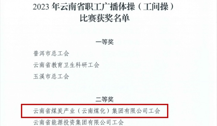 【喜讯】云煤（CA88）集团在2023年云南省职工文体活动中勇创佳绩